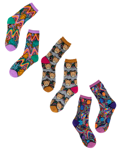 sock candy black sheers sock bundle happy cute style socks